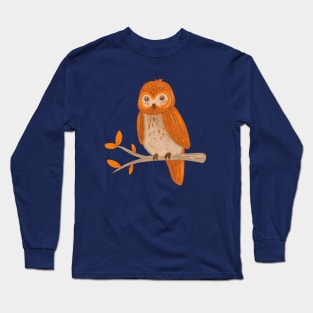 Orange Fall Owl Long Sleeve T-Shirt